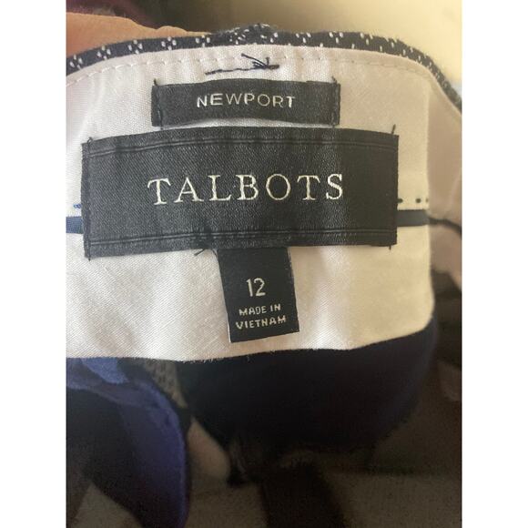 Talbots New Port Dress Pants Bluish Gray with Matrix Dot Pattern‎ Size 12 - Picture 3 of 8